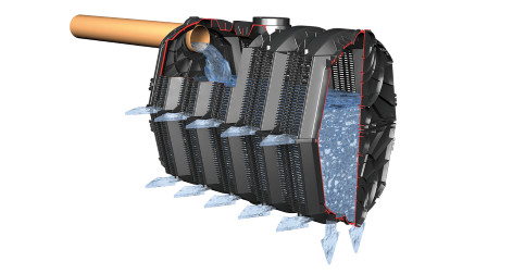 Graf Twin esővízgyűjtő szikkasztó alagút, 600 literes, kettős elrendezés.