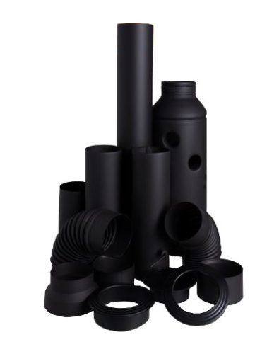 Füstcső kályhacső vékonyfalú, 110 mm, 400 mm, pontos és hatékony füstkezelés.