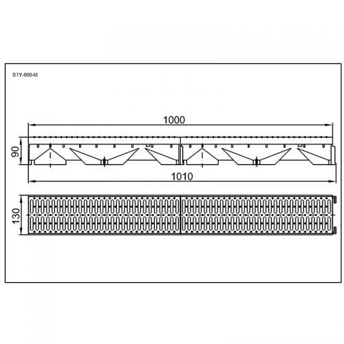 Folyóka vízelvezető műanyag: Tartós műanyagból készült vízelvezető.
