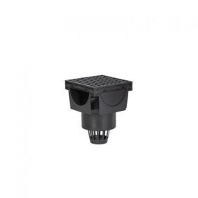 Folyóka vízelvezető elosztó idom, alsó szűrőkosárral: Alsó szűrőkosaras elosztó idom.