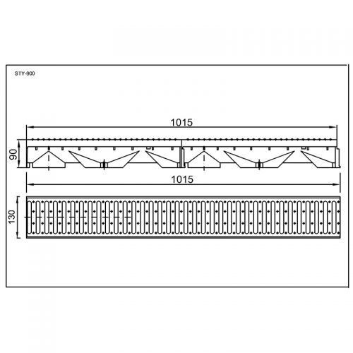 Folyóka vízelvezető horganyzott: Horganyzott kivitelű vízelvezető rendszer.