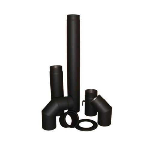 Füstcső kályhacső vastag, 160 mm, 1000 mm hosszúságú, nagy átmérőjű kéményelem.