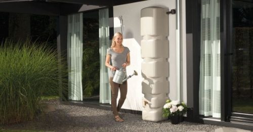 Homokbézs, 300L Graf Basic esővízgyűjtő tartály, UV-álló műanyag, könnyű szerelés, német minőség.