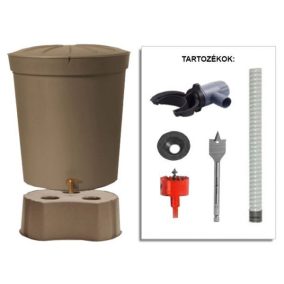 Graf esővízgyűjtő tartály szett, Siena, 300 literes, összehangolt vízgyűjtési megoldás.