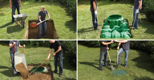 Graf Li-Lo esővízgyűjtő tartály, 3000 literes, nagy területű vízgyűjtés.