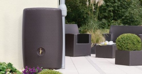 Graf esővízgyűjtő tartály Sunda, 300 literes, trópusi hangulatú kialakítás.