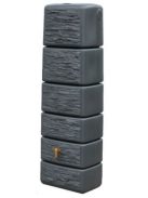4Rain Slim Stone esővízgyűjtő tartály, 300L, kő mintázat, helytakarékos, UV-álló, gyors beszerelés.