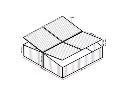 Mini Üvegház Alumínium Vázzal 100 x 120 x40 cm