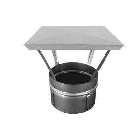 Esővédő, 100 mm, megvédi a kéményt az esőtől.