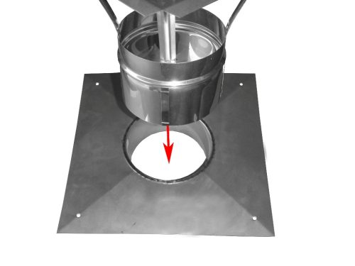 Esővédő, 100 mm, megvédi a kéményt az esőtől.