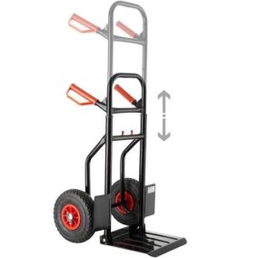 Teleszkópos molnárkocsi, kiskocsi, kiterjeszthető funkcióval a könnyű szállításhoz.