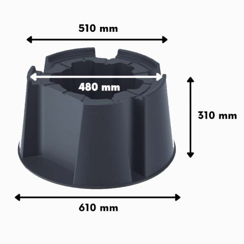 Tartály alap antracit 61 cm