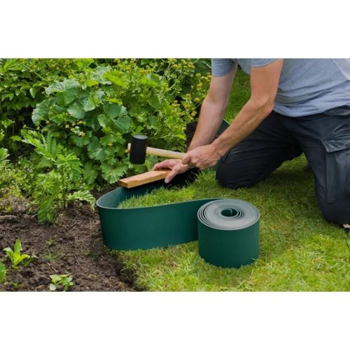 Szegély újrahasznosított barna PE 15 cm x 10 m