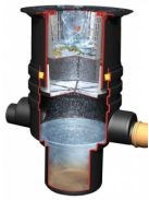 Otto Graf esővízgyűjtő tartály szűrőaknával, hatékony vízgyűjtés.