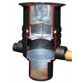 Otto Graf esővízgyűjtő tartály szűrőaknával, hatékony vízgyűjtés.