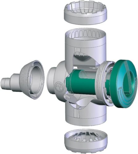 Esőlopó 3P INOX szűrővel, szürke