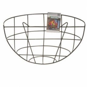 Fali virágtartó, negyedgomb, 35 cm, kovácsoltvas, kifinomult design.