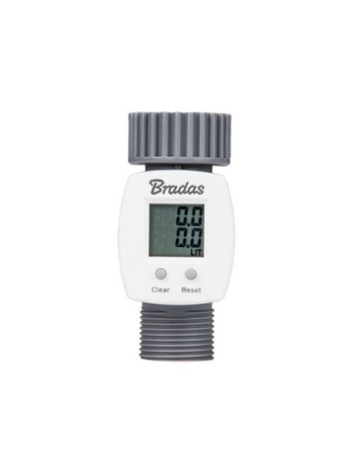 Bradas vízátfolyásmérő, kerticsapra: Pontos vízmennyiség mérő eszköz kerticsapokhoz.