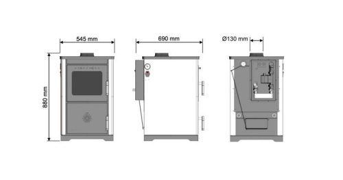 Hosseven Vera Vízteres Kandalló Bézs 24,9 kW
