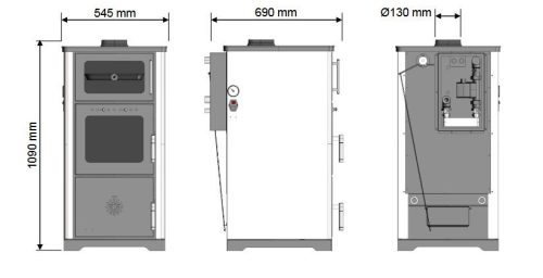Hosseven Vera Vízteres és Melegvízes Kályha  Sütővel
