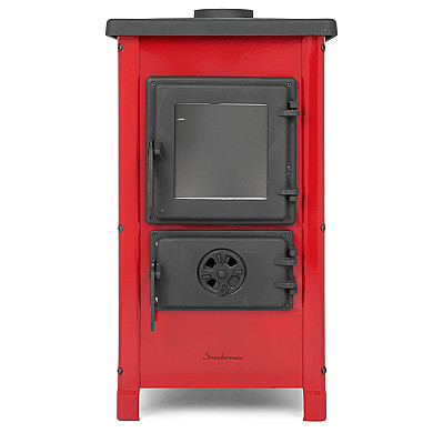 Piros színű Happy kandalló, amely modern és vidám hangulatot teremt bármely helyiségben.