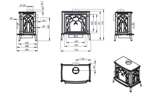 Öntvény Kandalló Nordflam Arica Eco 11 kW