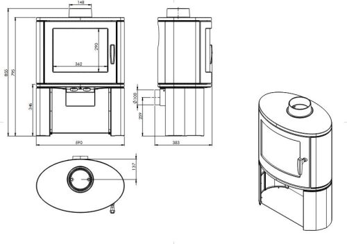 Öntvény Kandalló Nordflam Modena