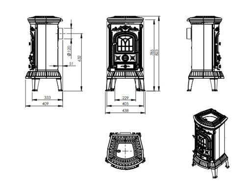 Öntvény Kandalló Nordflam Verdo