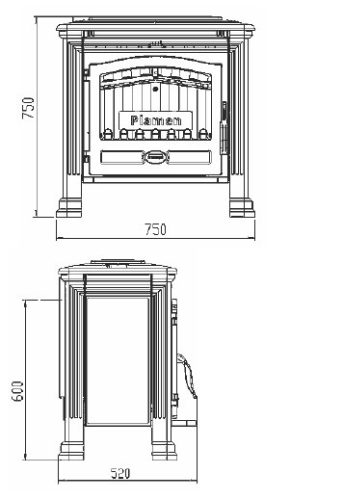 Öntvény kandalló Tena