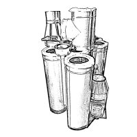 Szigetelt szerelt kémény és elemei